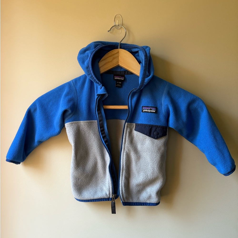 Patagonia Baby Synchilla Fleece Hoody -Blue and Gray